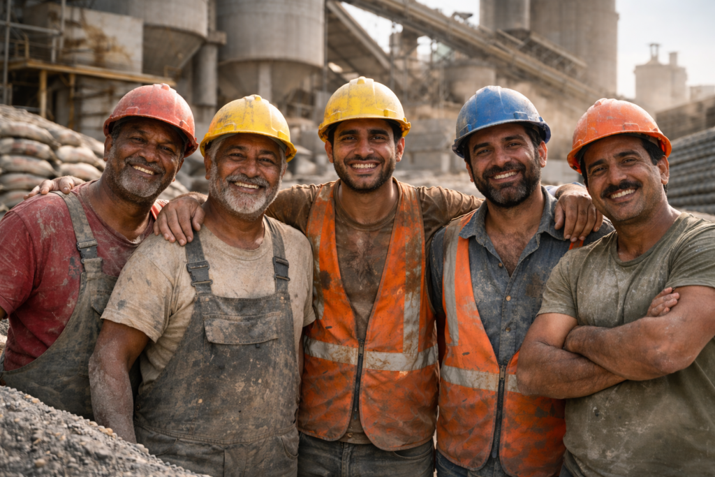 smiling worker at a site